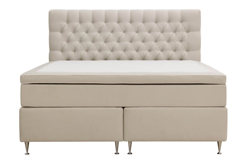 Hilton lyx Komplett Sängpaket 180x200 cm Kontinentalsäng med knappad sänggavel - Beige - Möbler - Säng - Kontinentalsäng
