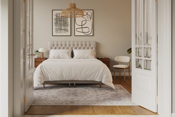 Hilton lyx Komplett Sängpaket 180x200 cm Kontinentalsäng med knappad sänggavel - Beige - Möbler - Säng - Kontinentalsäng