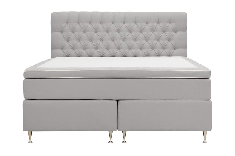 Hilton lyx Komplett Sängpaket 180x200 cm Kontinentalsäng med knappad sänggavel - Grå - Möbler - Säng - Kontinentalsäng