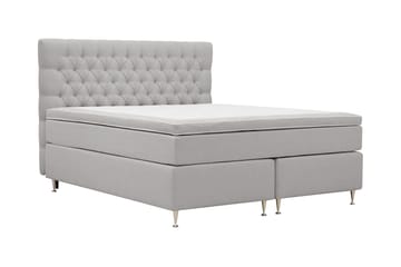 Hilton lyx Komplett Sängpaket 180x200 cm Kontinentalsäng med knappad sänggavel - Grå - Möbler - Säng - Kontinentalsäng