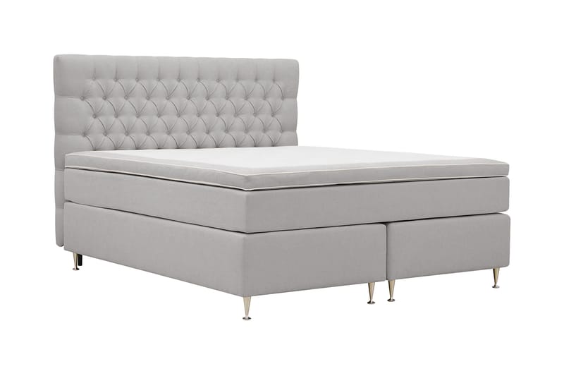 Hilton lyx Komplett Sängpaket 180x200 cm Kontinentalsäng med knappad sänggavel - Grå - Möbler - Säng - Kontinentalsäng