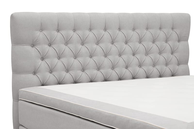 Hilton lyx Komplett Sängpaket 180x200 cm Kontinentalsäng med knappad sänggavel - Grå - Möbler - Säng - Kontinentalsäng