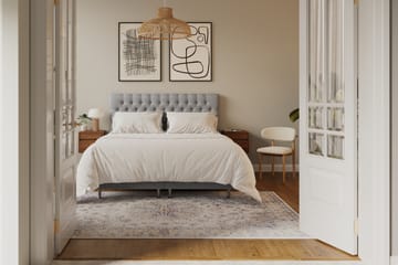 Hilton lyx Komplett Sängpaket 180x200 cm Kontinentalsäng med knappad sänggavel - Grå - Möbler - Säng - Kontinentalsäng