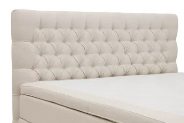 Hilton Lyx Komplett Sängpaket 180x200 cm Kontinentalsäng med knappad sänggavel i bouclé - Ivory / Bouclé - Möbler - Säng - Kontinentalsäng