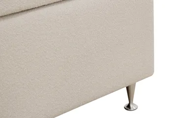 Hilton Lyx Komplett Sängpaket 180x200 cm Kontinentalsäng med knappad sänggavel i bouclé - Ivory / Bouclé - Möbler - Säng - Kontinentalsäng