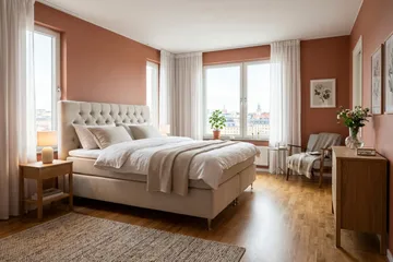 Hilton Lyx Komplett Sängpaket 180x200 cm Kontinentalsäng med knappad sänggavel i chenille - Beige - Möbler - Säng - Kontinentalsäng