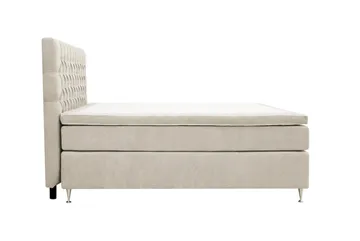 Hilton Lyx Komplett Sängpaket 180x200 cm Kontinentalsäng med knappad sänggavel i chenille - Beige - Möbler - Säng - Kontinentalsäng