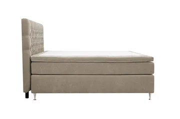 Hilton Lyx Komplett Sängpaket 180x200 cm Kontinentalsäng med knappad sänggavel i chenille - Brun - Möbler - Säng - Kontinentalsäng
