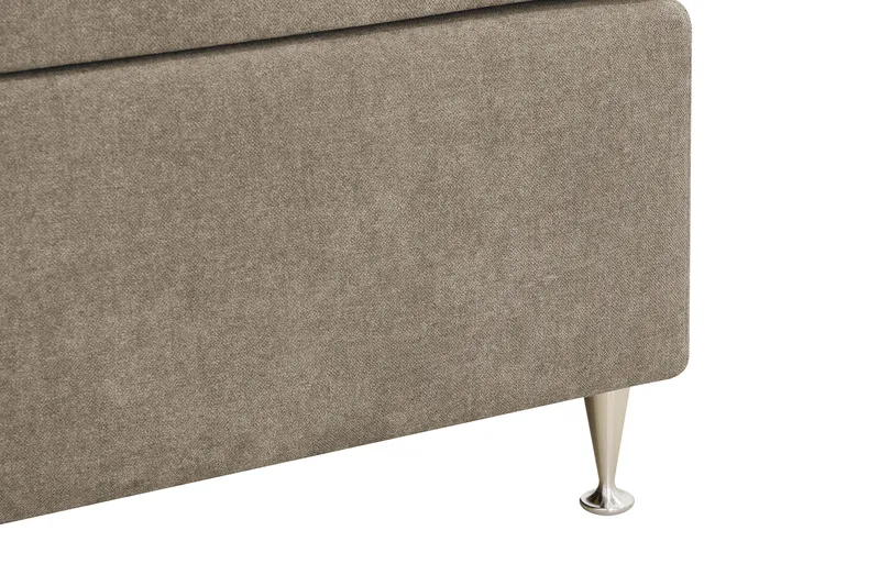 Hilton Lyx Komplett Sängpaket 180x200 cm Kontinentalsäng med knappad sänggavel i chenille - Brun - Möbler - Säng - Kontinentalsäng