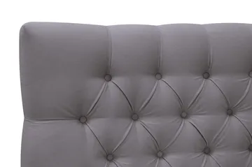 Hilton Lyx Komplett Sängpaket 180x200 cm Kontinentalsäng med knappad sänggavel i sammet - Grå - Möbler - Säng - Kontinentalsäng