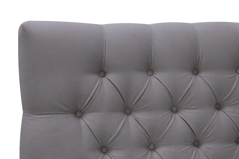 Hilton Lyx Komplett Sängpaket 180x200 cm Kontinentalsäng med knappad sänggavel i sammet - Grå - Möbler - Säng - Kontinentalsäng