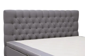 Hilton Lyx Komplett Sängpaket 180x200 cm Kontinentalsäng med knappad sänggavel i sammet - Grå - Möbler - Säng - Kontinentalsäng