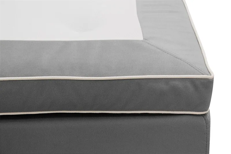 Hilton Lyx Komplett Sängpaket 180x200 cm Kontinentalsäng med knappad sänggavel i sammet - Ljusgrå - Möbler - Säng - Kontinentalsäng