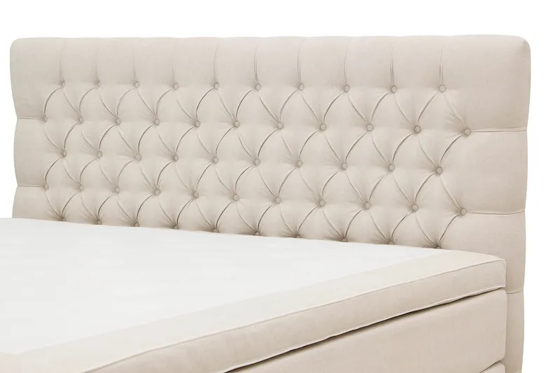 Hilton Lyx Komplett Sängpaket 180x200 cm Kontinentalsäng med knappad sänggavel - Ljusbeige - Möbler - Säng - Kontinentalsäng