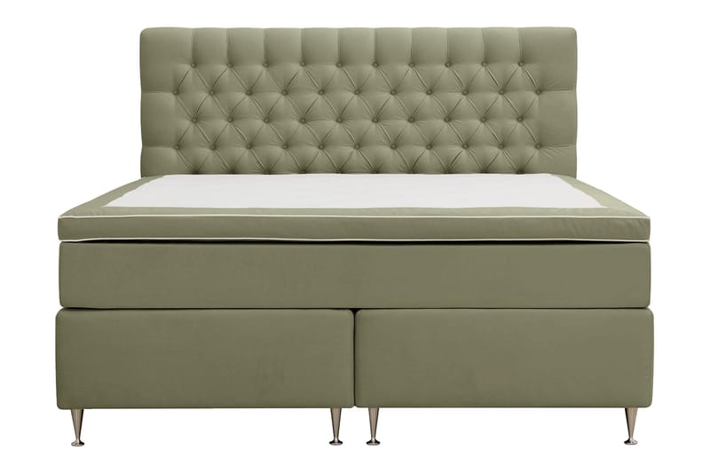 Hilton lyx Komplett Sängpaket 180x200 cm Kontinentalsäng med knappad sänggavel - Olivgrön - Möbler - Säng - Kontinentalsäng