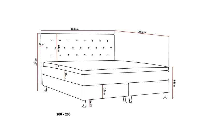 Hilton Plus Komplett Sängpaket 160x200 cm - Beige - Möbler - Säng - Kontinentalsäng