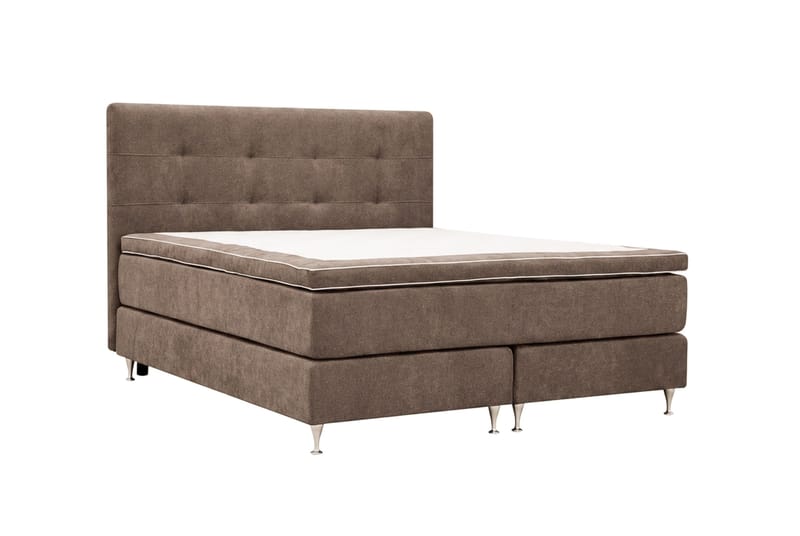 Hilton Premium Komplett Sängpaket 180x200 cm Kontinentalsäng med Sänggavel - Brun Tyg - Möbler - Säng - Kontinentalsäng