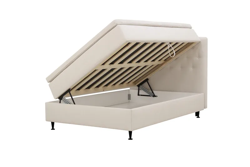 Hilton Plus Komplett Sängpaket med Förvaring 120x200 cm - Ljusbeige - Möbler - Säng - Säng med förvaring