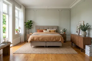 Hilton Premium Komplett Sängpaket 160x200 cm Kontinentalsäng med Sänggavel - Ljusbrun Tyg - Möbler - Säng - Kontinentalsäng