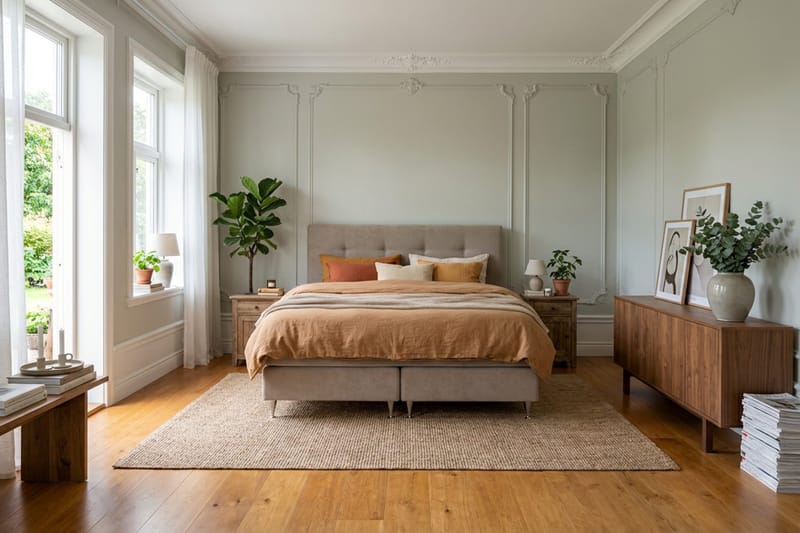 Hilton Premium Komplett Sängpaket 160x200 cm Kontinentalsäng med Sänggavel - Ljusbrun Tyg - Möbler - Säng - Kontinentalsäng