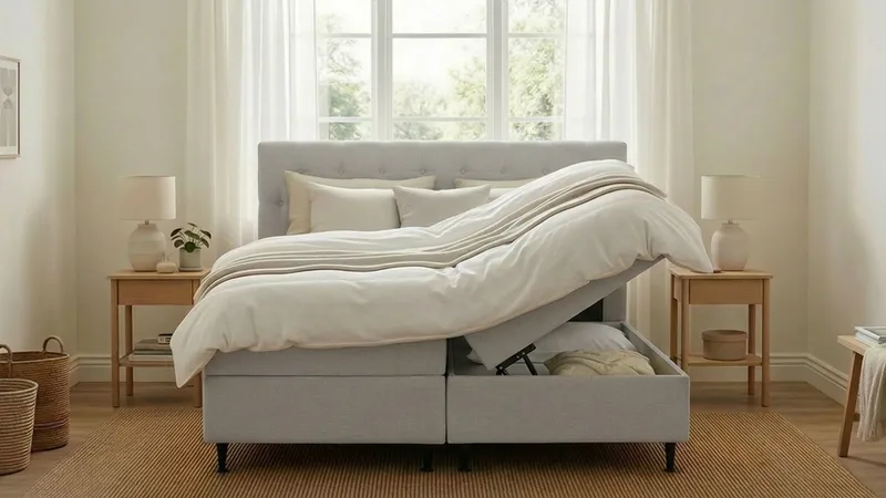 Hilton Plus Komplett Sängpaket med Förvaring 180x200 cm - Grå - Möbler - Säng - Säng med förvaring