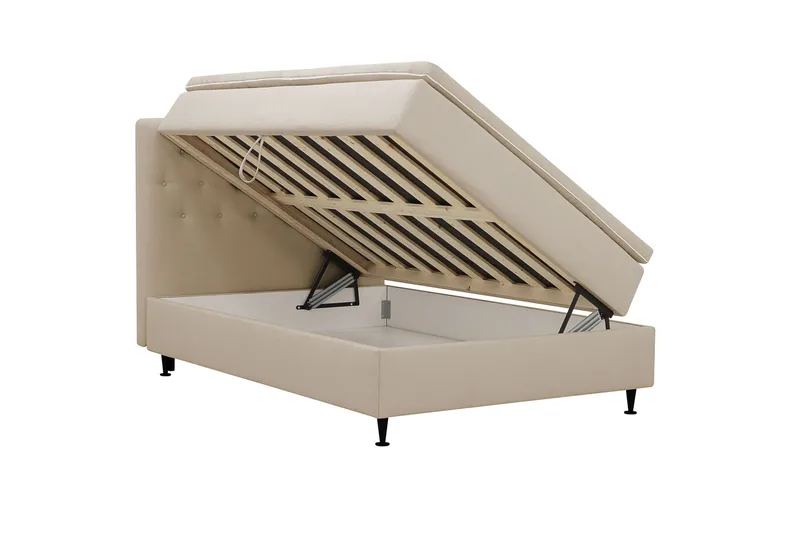 Hilton Plus Komplett Sängpaket med Förvaring 120x200 cm - Beige - Möbler - Säng - Enkelsäng