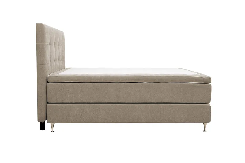 Hilton Premium Komplett Sängpaket 180x200 cm Kontinentalsäng med Sänggavel - Ljusbrun Tyg - Möbler - Säng - Kontinentalsäng
