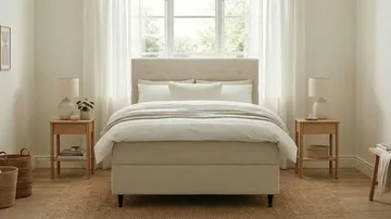 Hilton Plus Komplett Sängpaket med Förvaring 140x200 cm - Ljusbeige - Möbler - Säng - Säng med förvaring