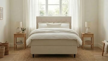 Hilton Plus Komplett Sängpaket med Förvaring 140x200 cm - Ljusbeige - Möbler - Säng - Säng med förvaring