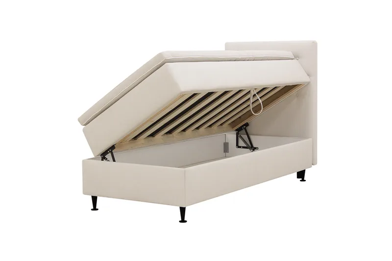 Hilton Plus Komplett Sängpaket med Förvaring 90x200 cm - Ljusbeige - Möbler - Säng - Säng med förvaring