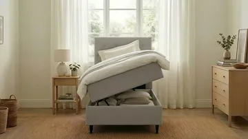 Hilton Plus Komplett Sängpaket med Förvaring 90x200 cm - Grå - Möbler - Säng - Säng med förvaring