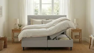 Hilton Plus Komplett Sängpaket med Förvaring 160x200 cm - Grå - Möbler - Säng - Säng med förvaring