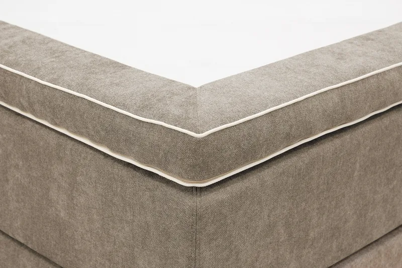 Hilton Premium Komplett Sängpaket 180x200 cm Kontinentalsäng med Sänggavel - Ljusbrun Tyg - Möbler - Säng - Kontinentalsäng