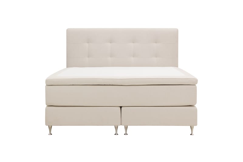 Hilton Premium Komplett Sängpaket 160x200 cm Kontinentalsäng med Sänggavel - Ljusbeige Tyg - Möbler - Säng - Kontinentalsäng
