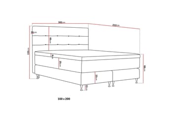 Hilton Premium Komplett Sängpaket 160x200 cm Kontinentalsäng med Sänggavel - Ljusbeige Tyg - Möbler - Säng - Kontinentalsäng