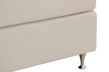Hilton Premium Komplett Sängpaket 160x200 cm Kontinentalsäng med Sänggavel - Ljusbeige Bouclé - Möbler - Säng - Kontinentalsäng