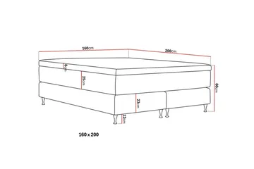 Hilton Premium Kontinentalsäng 160x200 cm - Ljusbeige Bouclé - Möbler - Säng - Kontinentalsäng