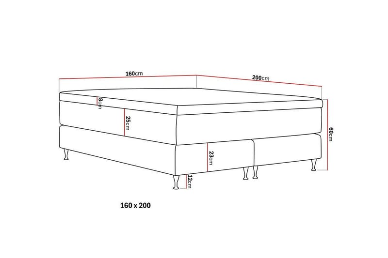 Hilton Premium Kontinentalsäng 160x200 cm - Ljusbeige Bouclé - Möbler - Säng - Kontinentalsäng