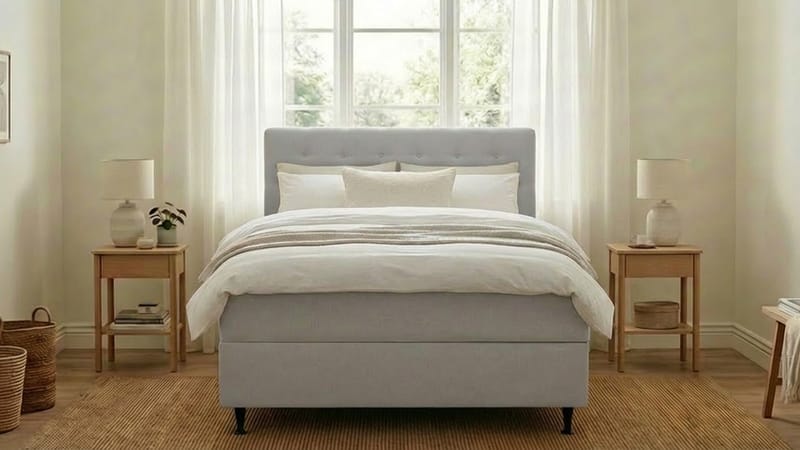 Hilton Plus Komplett Sängpaket med Förvaring 120x200 cm - Grå - Möbler - Säng - Säng med förvaring