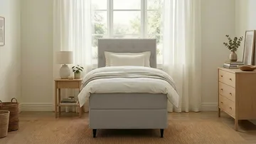 Hilton Plus Komplett Sängpaket med Förvaring 90x200 cm - Grå - Möbler - Säng - Säng med förvaring