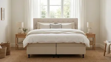 Hilton Plus Komplett Sängpaket med Förvaring 160x200 cm - Ljusbeige - Möbler - Säng - Säng med förvaring