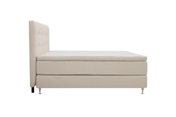 Hilton Premium Komplett Sängpaket 160x200 cm Kontinentalsäng med Sänggavel - Ljusbeige Bouclé - Möbler - Säng - Kontinentalsäng