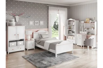 Hilts Möbelset För Sovrum - Vit/Rosa - Möbler - Säng - Möbelset för sovrum