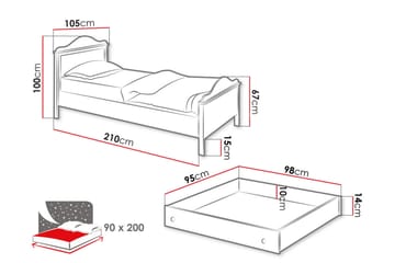 Hilts Sängram 90x200 cm - Grön - Möbler - Säng - Sängram & sängstomme