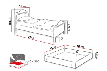 Hilts Sängram 90x200 cm - Grön - Möbler - Säng - Sängram & sängstomme