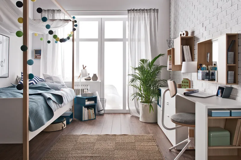 4You Säng 90x200 cm Vit/Trä/Natur - VOX - Möbler - Säng - Himmelsäng