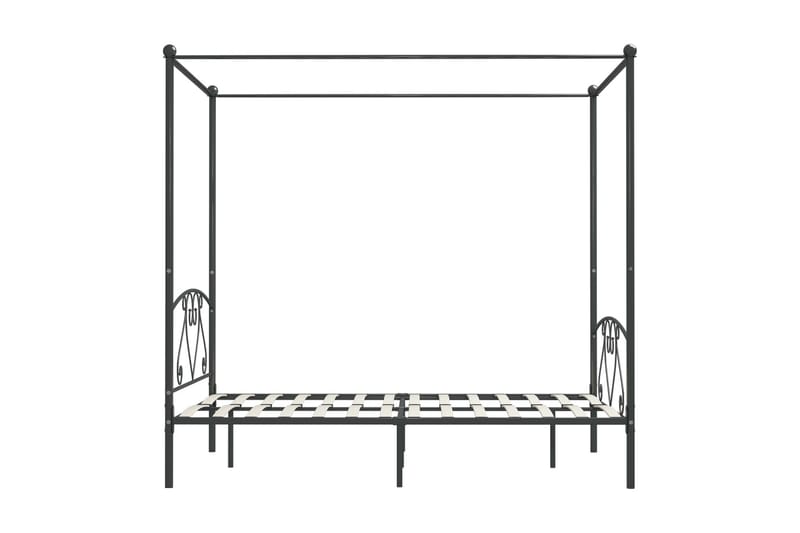 Himmelsäng grå metall 140x200 cm - Grå - Himmelsäng
