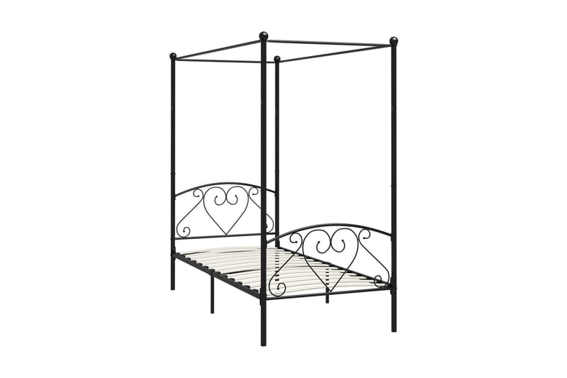 Himmelsäng svart metall 100x200 cm - Svart - Himmelsäng