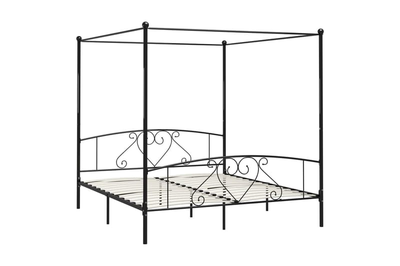 Himmelsäng svart metall 200x200 cm - Svart - Himmelsäng