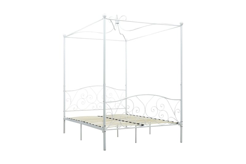 Himmelsäng vit metall 140x200 cm - Vit - Himmelsäng